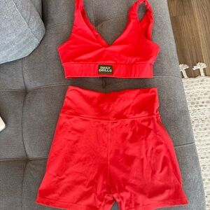 Daily Drills Biker Short & Bra Workout Set